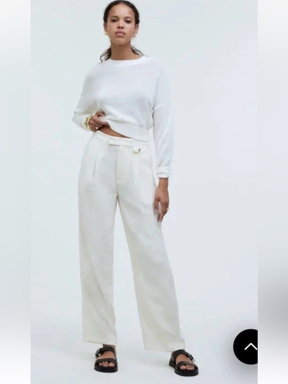 Madewell The High Rise Rosedale Straight Leg White Career Pants Size 6 NWT Work